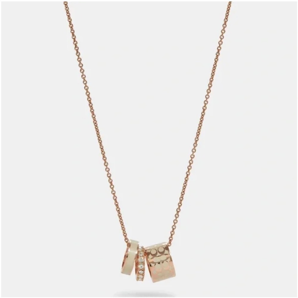 COACH Signature Enamel Necklace - Picture 1 of 7